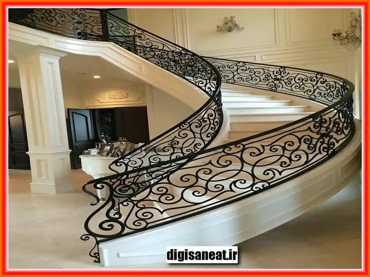 نرده فلزی راه پله ساده نرده فلزی راه پله ساده