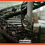 نرده فلزی راه پله با طراحی خاص