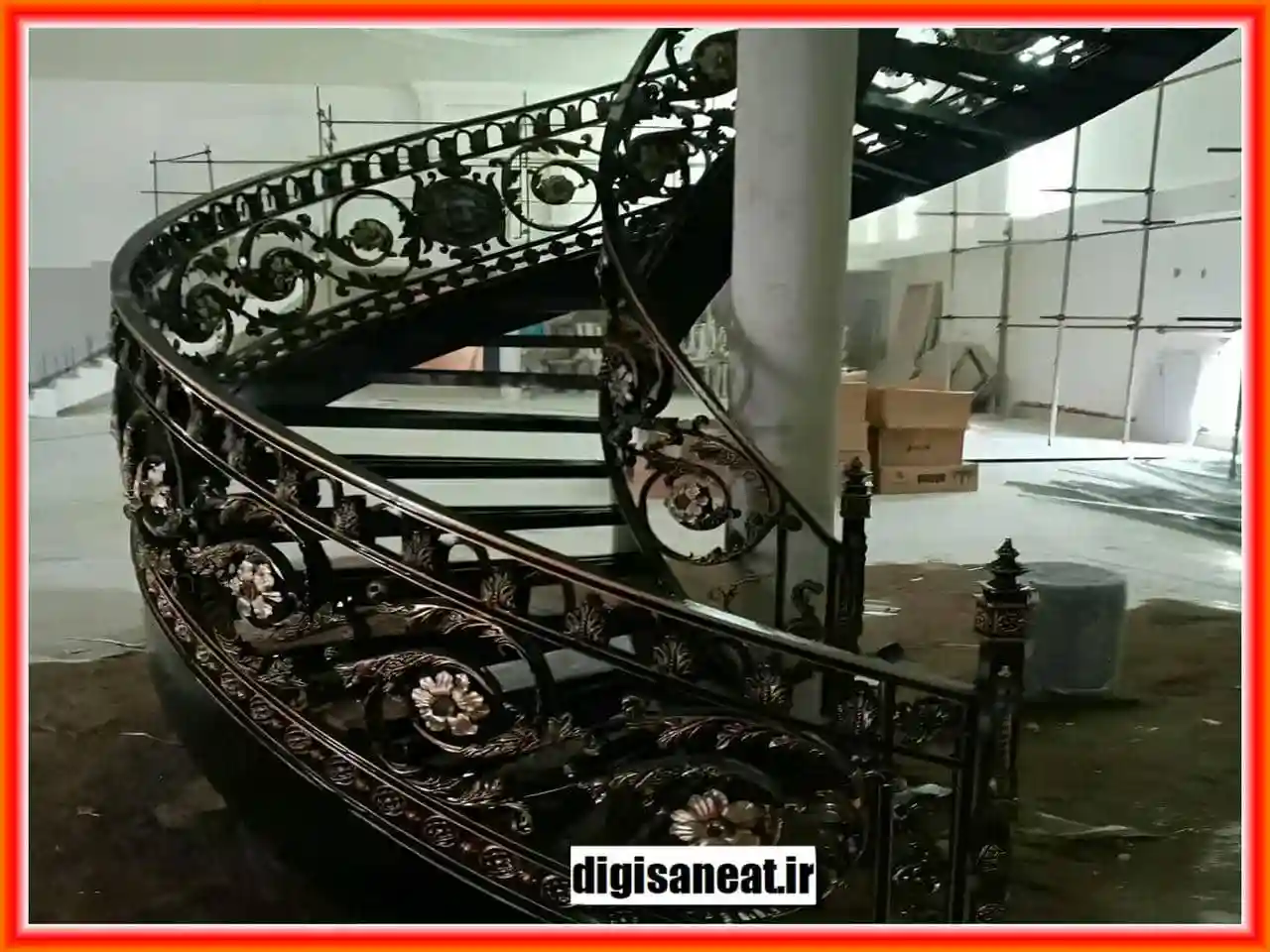 نرده فلزی راه پله با طراحی خاص نرده فلزی راه پله با طراحی خاص