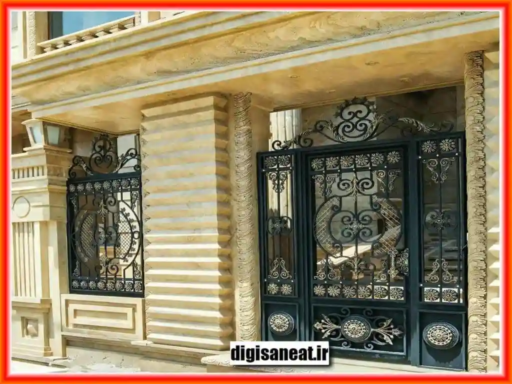 درب فرفورژه تک لنگه برای باغ درب فرفورژه تک لنگه برای باغ