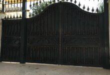 درب حیاط ساده و شیک دو لنگه