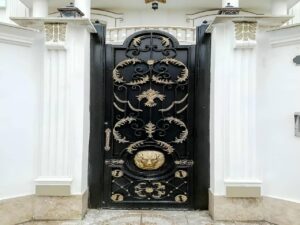 درب حیاط تک لنگه فرفورژه
