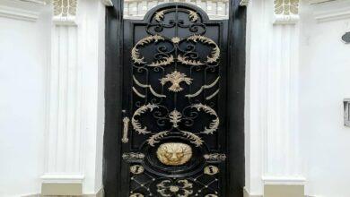 درب حیاط تک لنگه فرفورژه