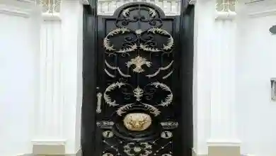 درب حیاط تک لنگه فرفورژه