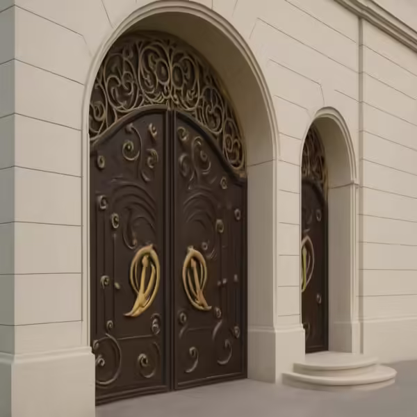درب پروانه فرفورژه با طراحی خاص برای ویلا و پارکینگ