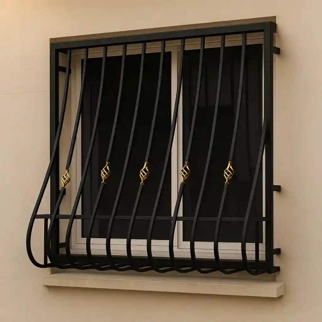 تصویر حفاظ پنجره سبدی ارکیده با جای گلدان