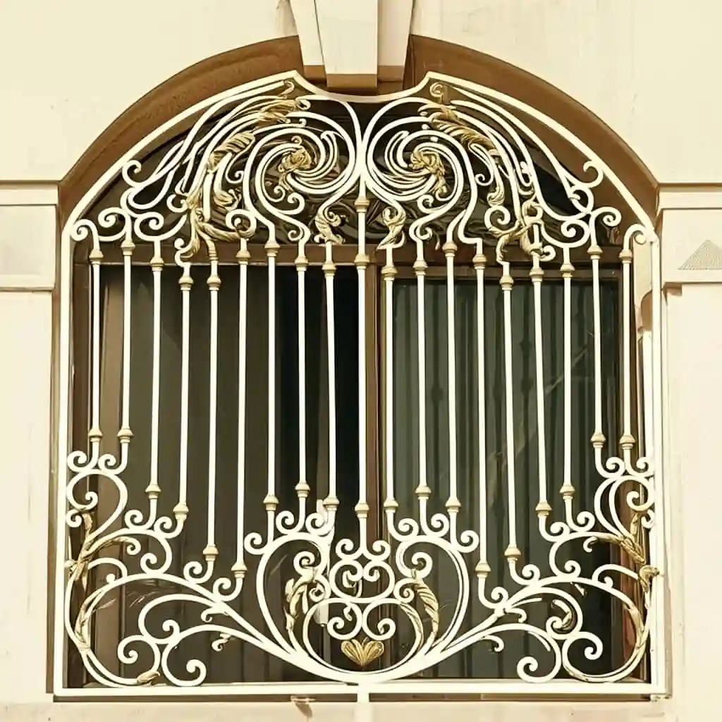 سرنیزه طلایی و تزئینات پیچکی حفاظ مدل شاهانه آرتمیس