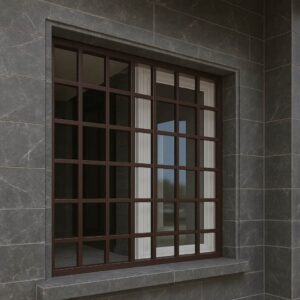جزئیات نصب حفاظ مربعی بر پنجره