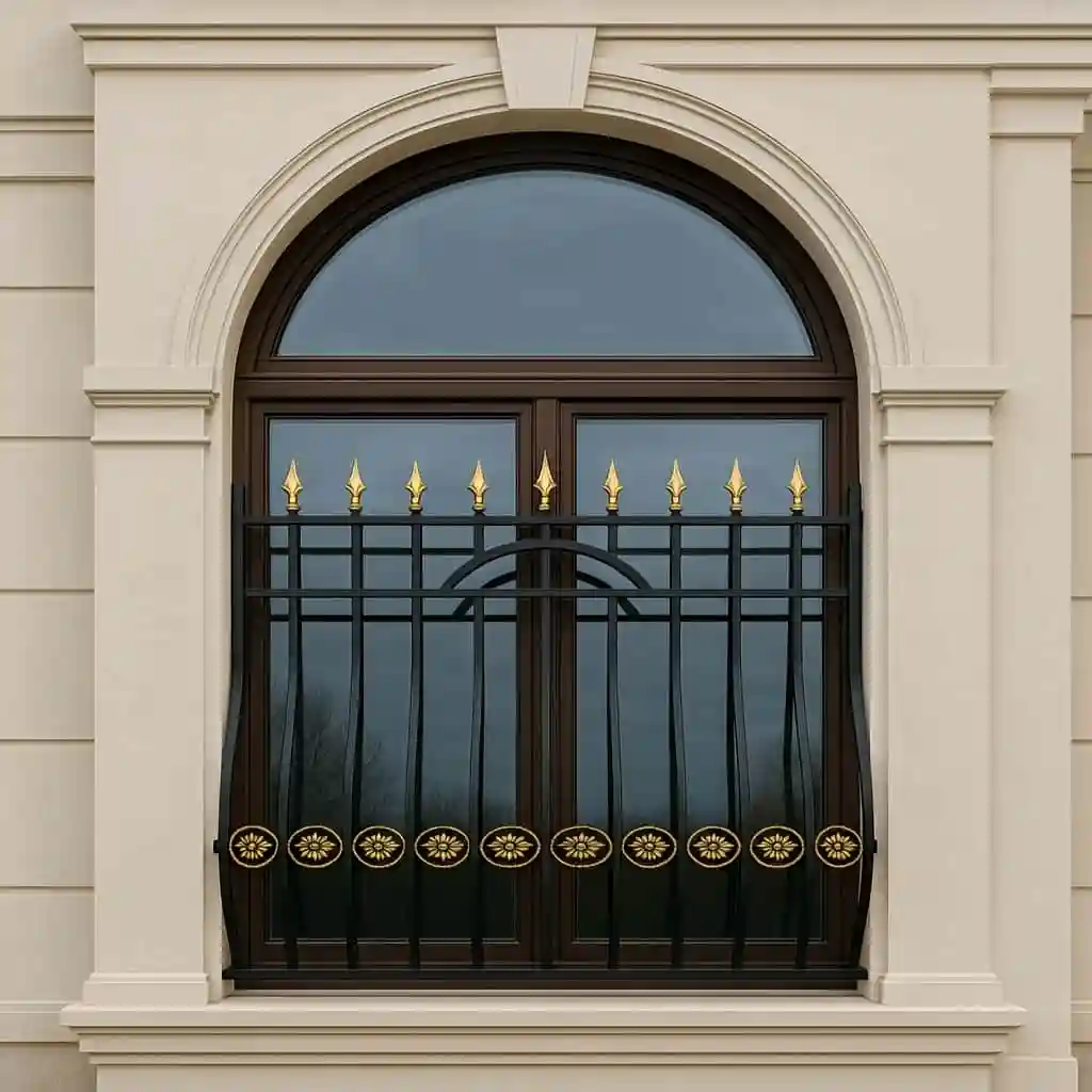 نمای نزدیک حفاظ پنجره مدل موج سرنیزه دار