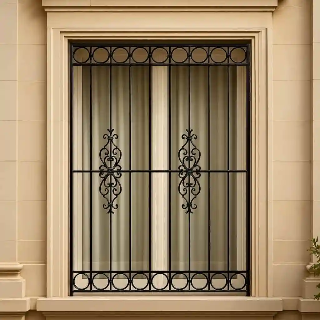 حفاظ پنجره مدل نقشینه با نقوش فرفورژه کلاسیک