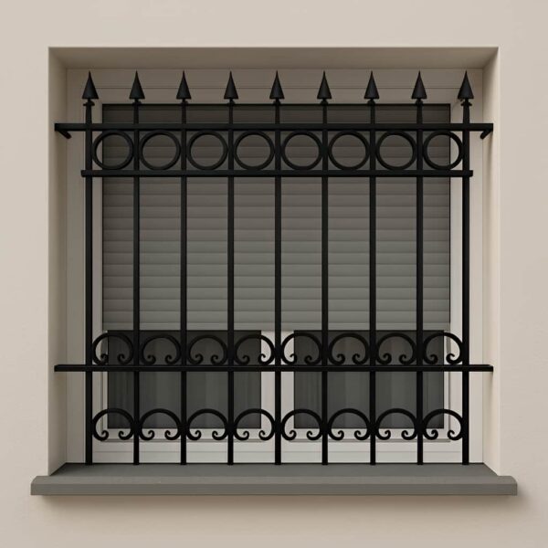 طراحی دایره‌ای و عمودی حفاظ پنجره مدل آوانگارد