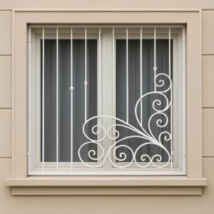 طرح سفارشی حفاظ گل پیچ با ترکیب رنگ سفید و طلایی