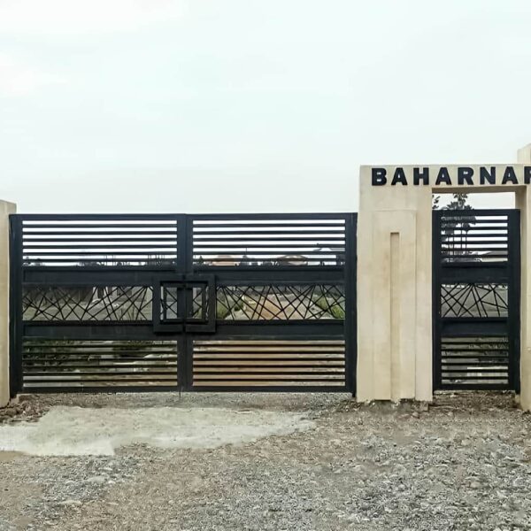 تصویر جزئیات رنگ الکترواستاتیک مشکی درب موریس