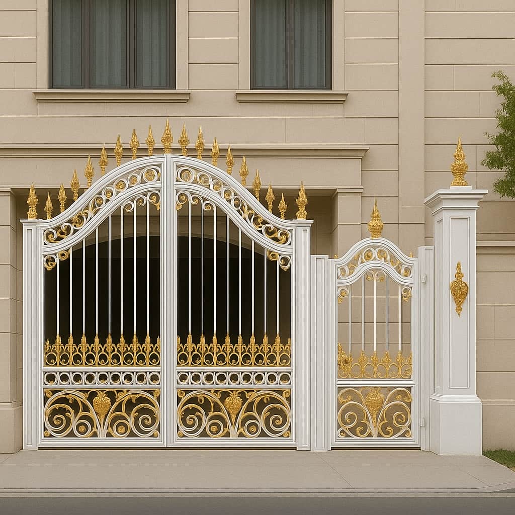 فروش درب حیاط با رنگ کوره ای در شهریار