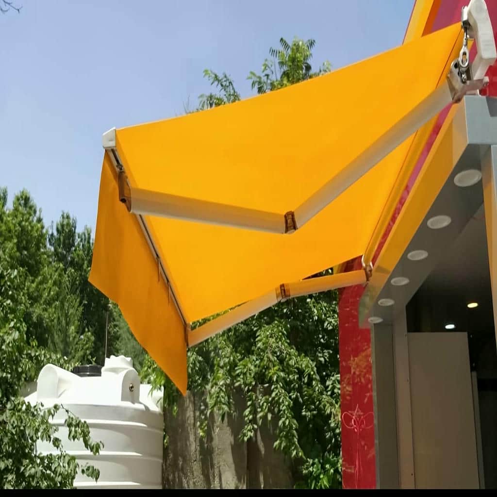 نصب سایبان برقی بازویی اتوماتیک ضد یووی در استان گلستان