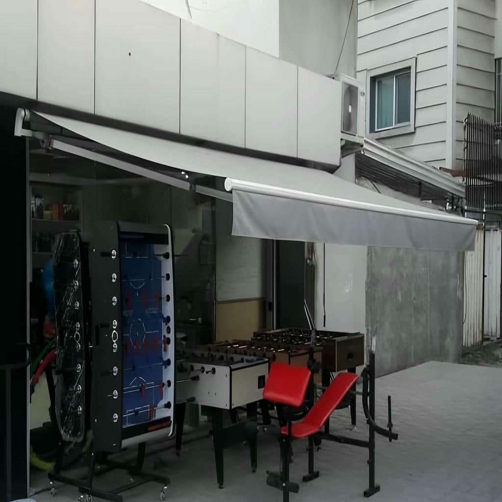 نصب سایبان برقی بازویی اتوماتیک استاندارد در ساوه