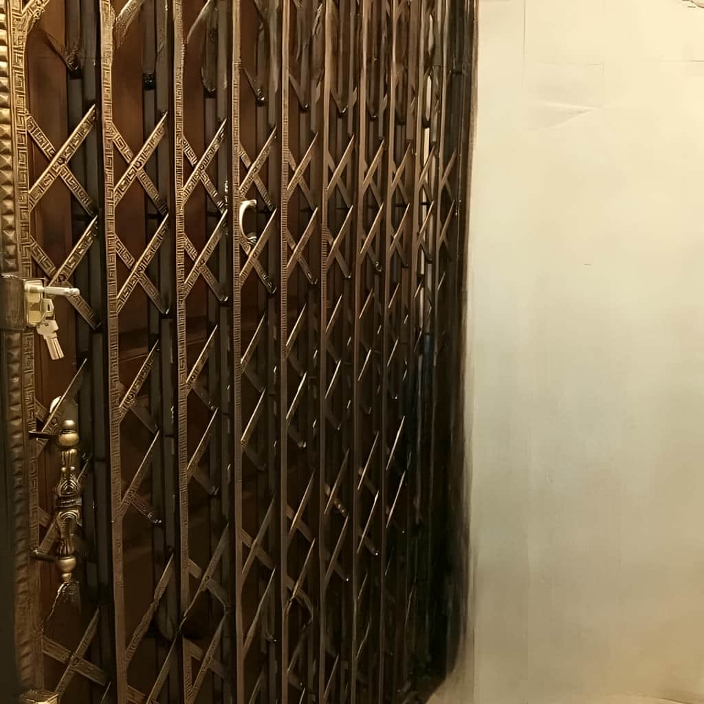 درب آکاردئونی طرح دار لوزی برای ورودی آپارتمان