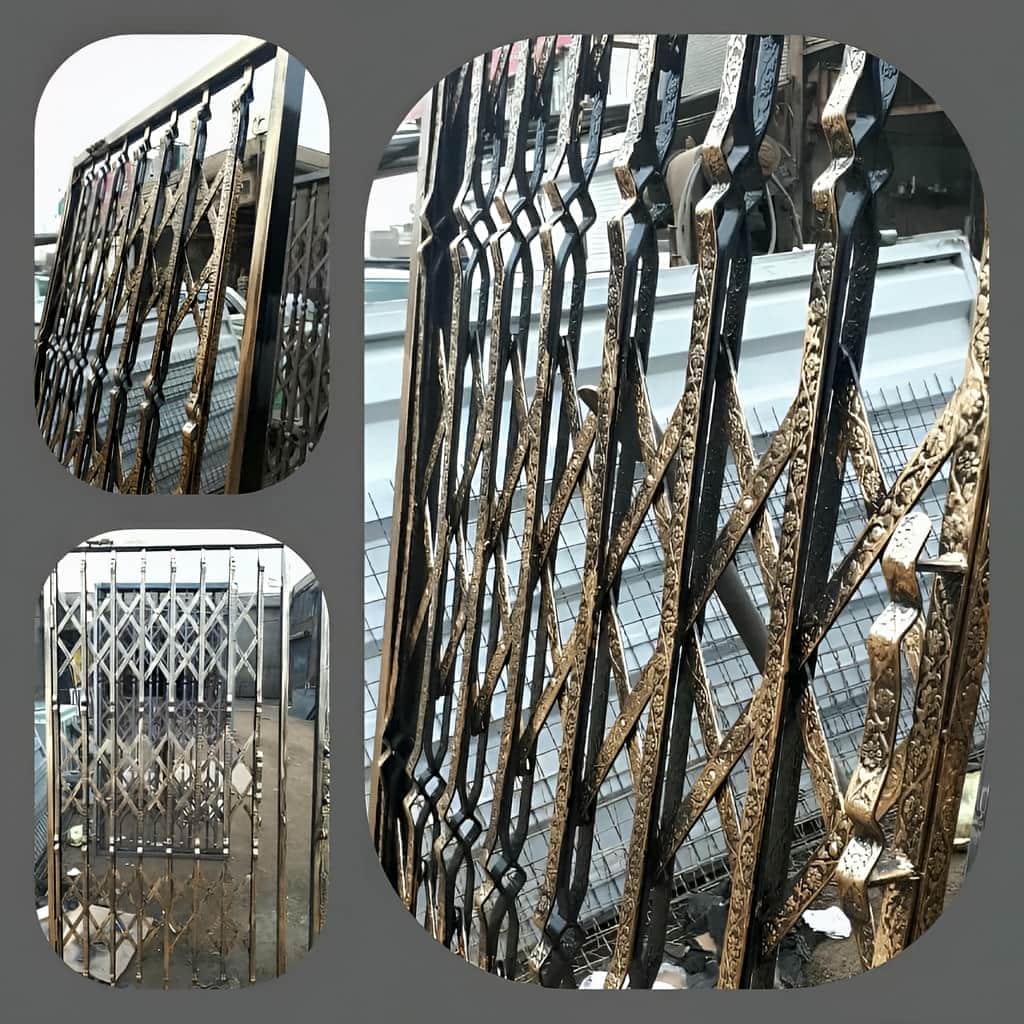 درب آکاردئونی سه گل تسمه