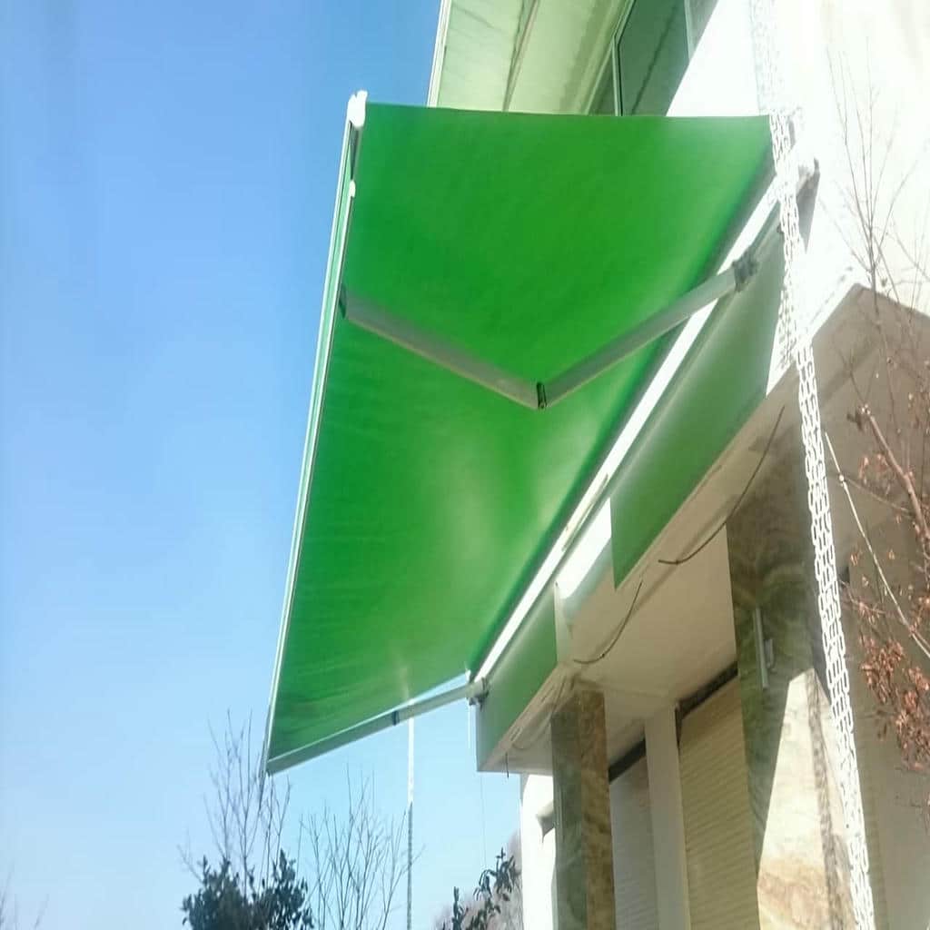 سایبان برقی کم جا با بازوی مفصلی سبک سایبان برقی کم جا با بازوی مفصلی سبک