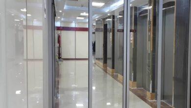 درب شیشه ای اتوماتیک هتل لابی با فریم آلومینیومی لوکس