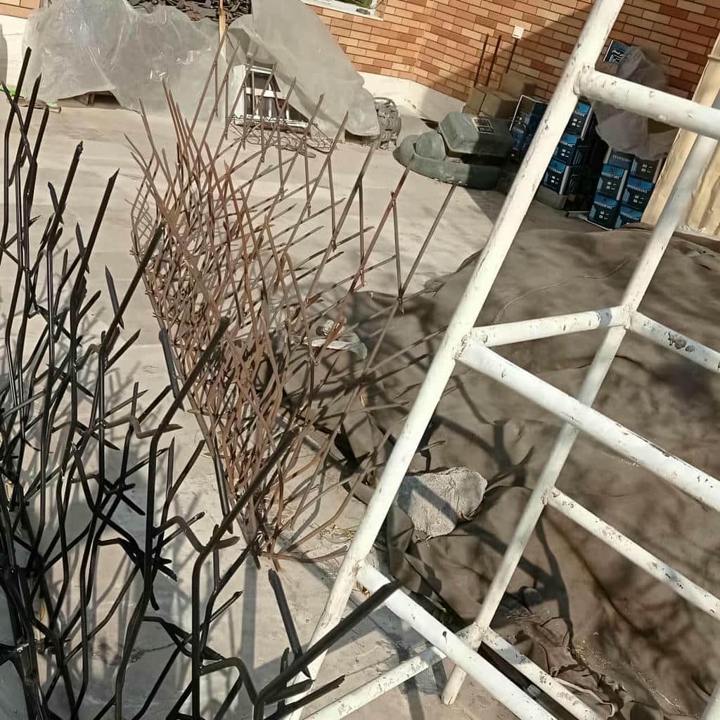 حفاظ روی دیوار حیاط مسکونی