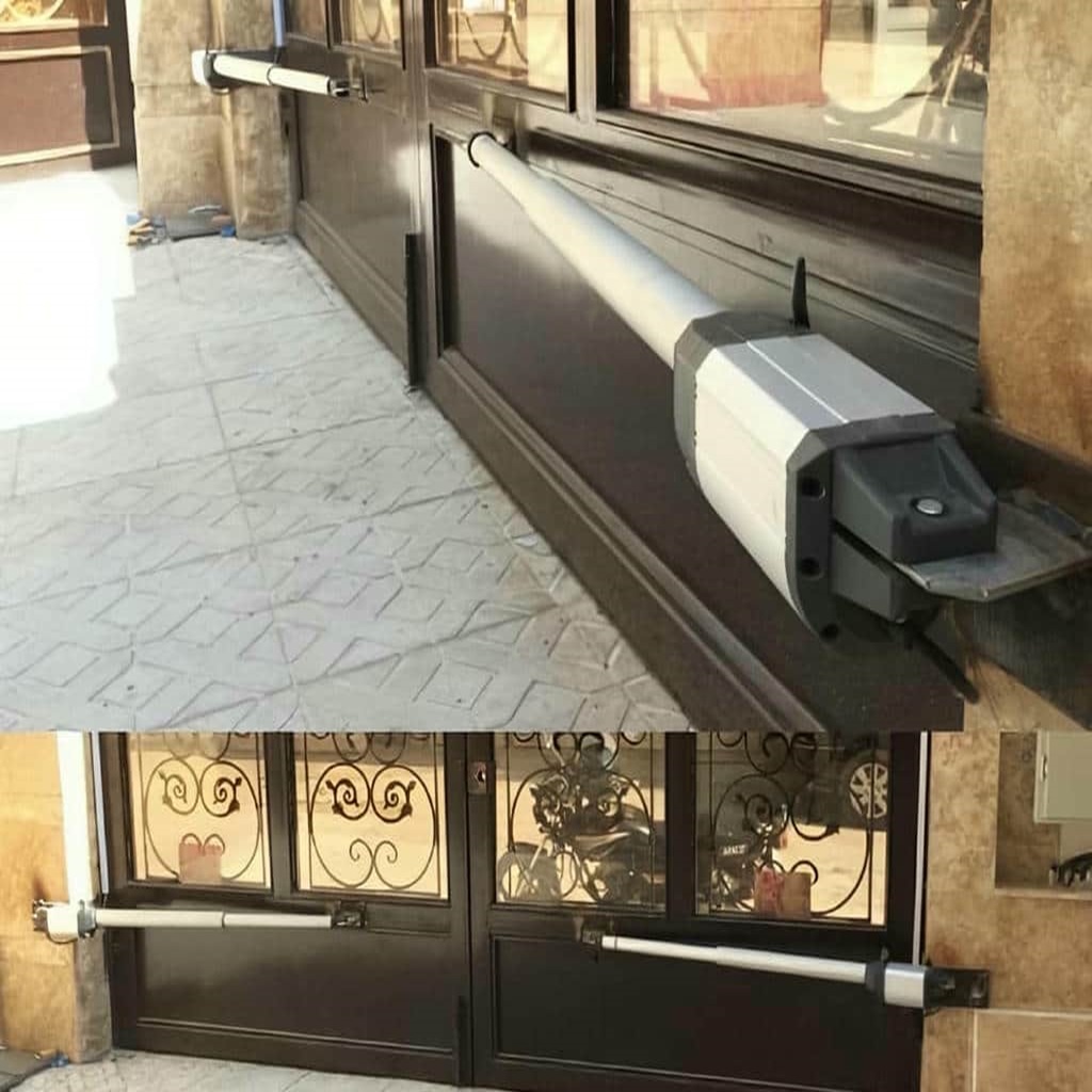 جک بازویی درب پارکینگ نصب شده روی درب ویلایی