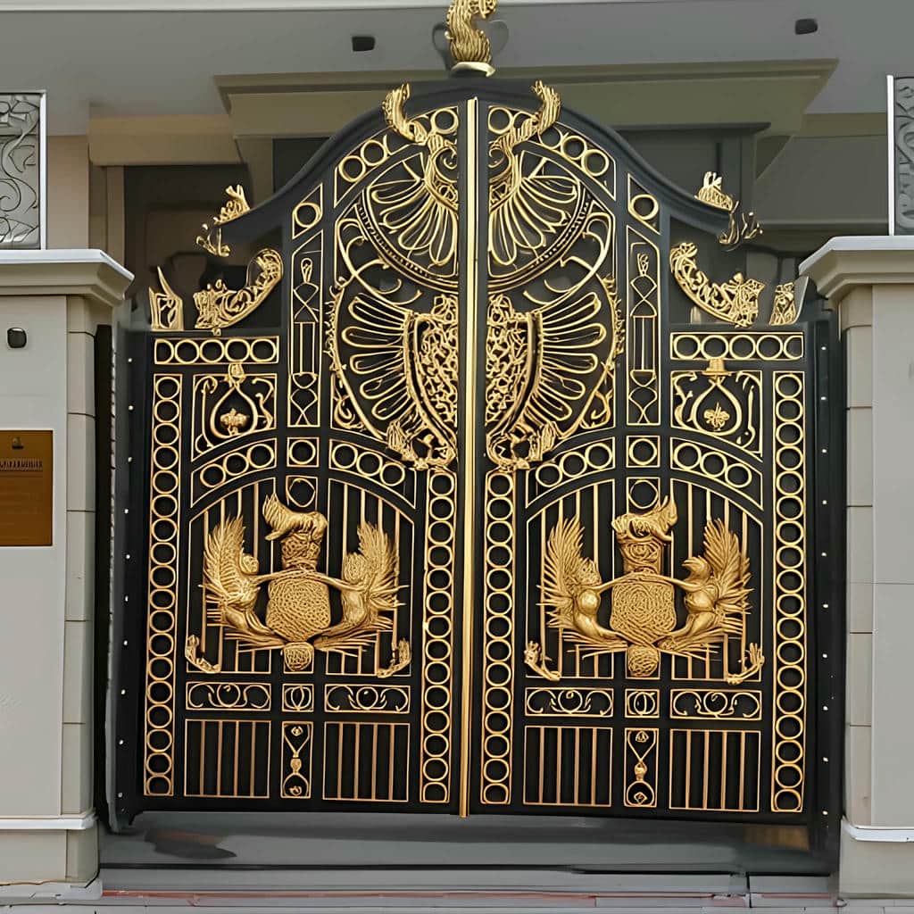 درب پارکینگ دو لنگه مدرن با پروفیل افقی و سطح ساده