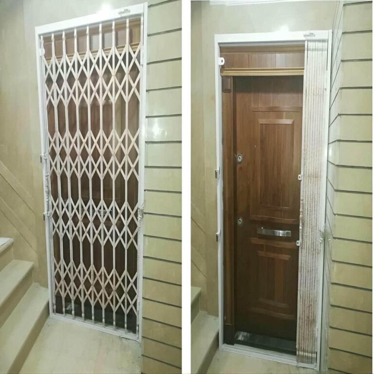 حفاظ ضربدری آکاردئونی با ریل فلزی و حرکت روان حفاظ ضربدری آکاردئونی با ریل فلزی و حرکت روان