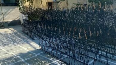 نرده دیوار حیاط سفارشی مناسب دهانه های بزرگ