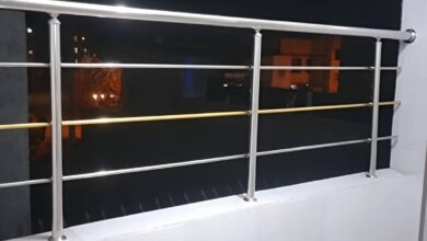 نرده پله فلزی مقاوم در فضای باز