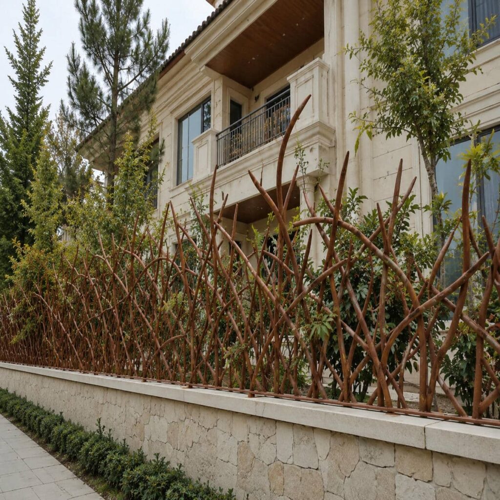 حفاظ شاخ گوزنی آبشاری با شاخه های منظم روی دیوار