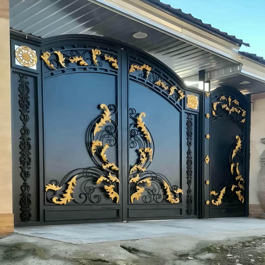 درب ویلایی ورودی ساختمان مدل آهنی دو لنگه