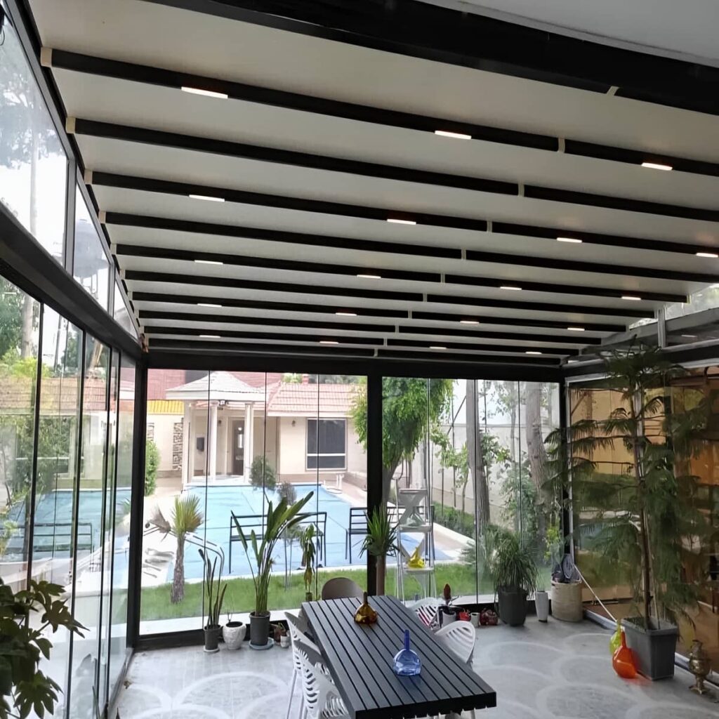 سایبان بازویی استان همدان نمای تجاری