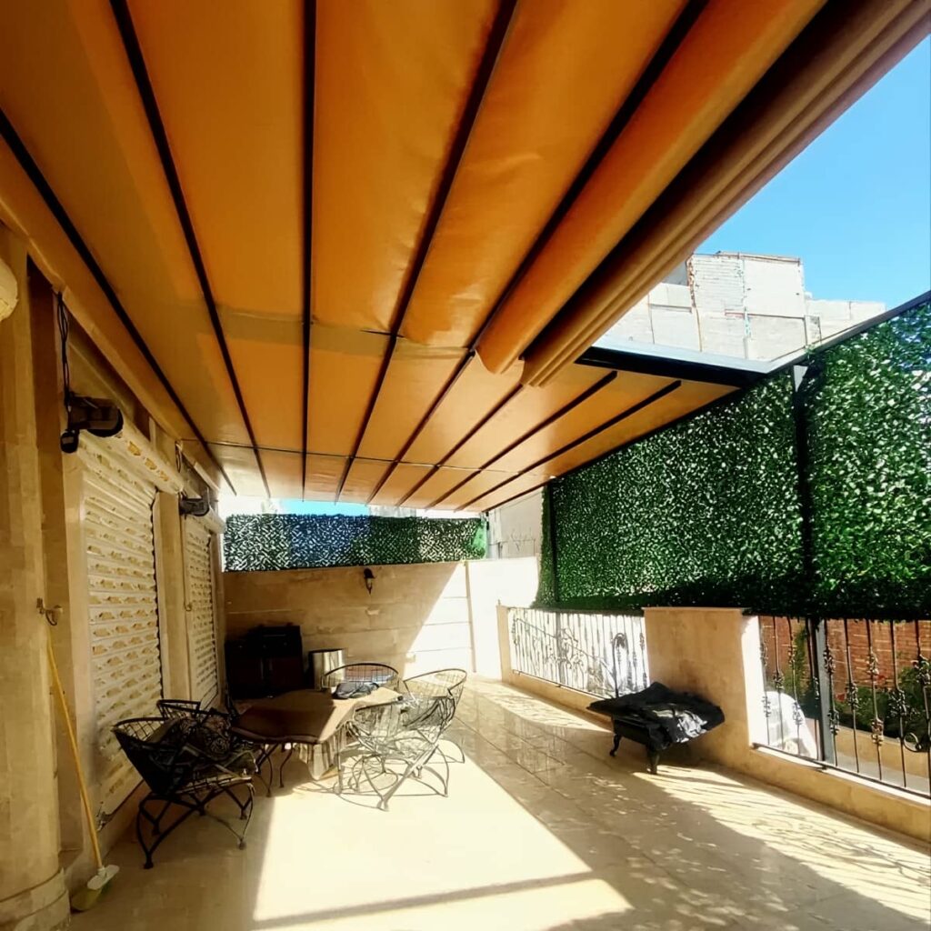 سایبان برقی استان قزوین مدل بازویی