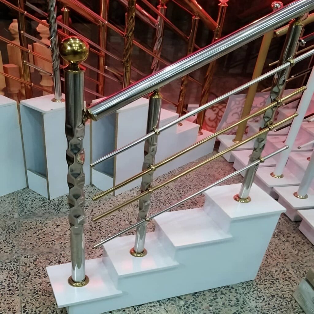 نرده استیل راه پله براق