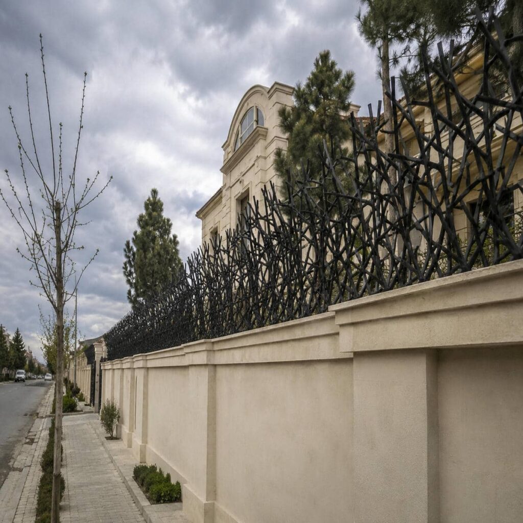 نرده حفاظ ساختمان در نمای ویلایی