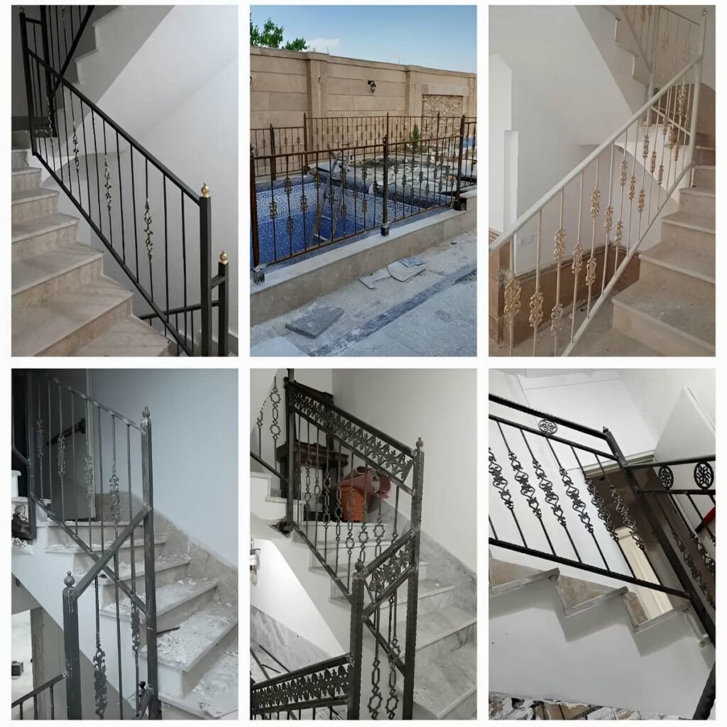 نرده راه پله استان زنجان با طراحی فلزی مدرن