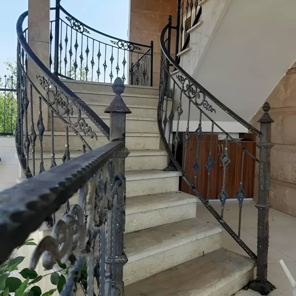 نرده راه پله استان قزوین مدل فلزی مدرن