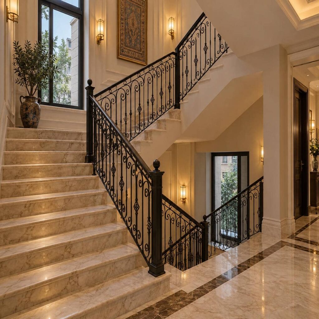 هندریل راه پله شیراز با فرم کلاسیک
