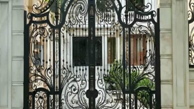 درب حیاط فلزی اردبیل با طراحی ویلایی