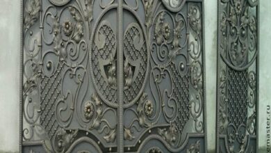 درب حیاط فلزی استان کرمان نمای ویلایی