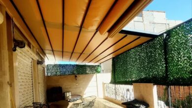سایبان برقی استان قزوین مدل بازویی