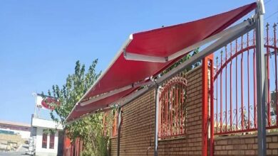 سایبان برقی یزد با پوشش متحرک مدرن