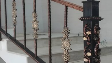 نرده راه پله در استان یزد با طراحی ساده داخلی