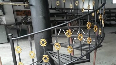 نرده راه پله فلزی استان کرمان با طراحی ساده